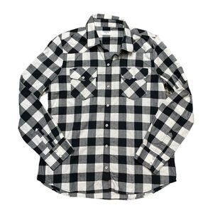 UNTUCKIT Holden Checker Plaid Flannel Black White Size 12